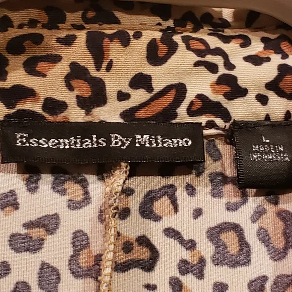 Essentials By Milano Animal Print Button Down Shirt - Picture 7 of 9